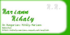 mariann mihaly business card